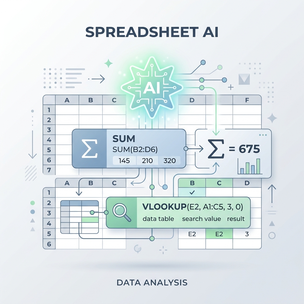 Spreadsheet cells and math formula icons