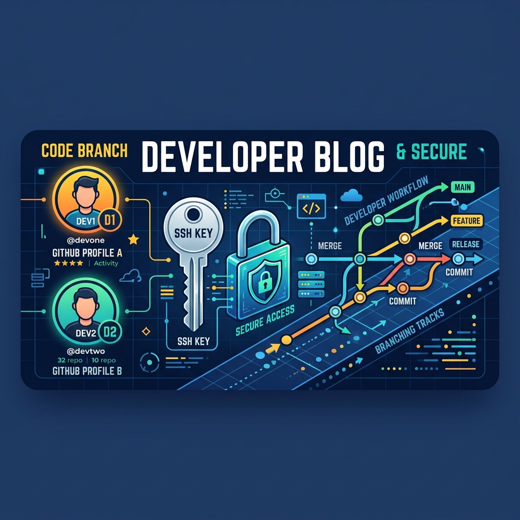 Multiple Git configurations dashboard vector banner