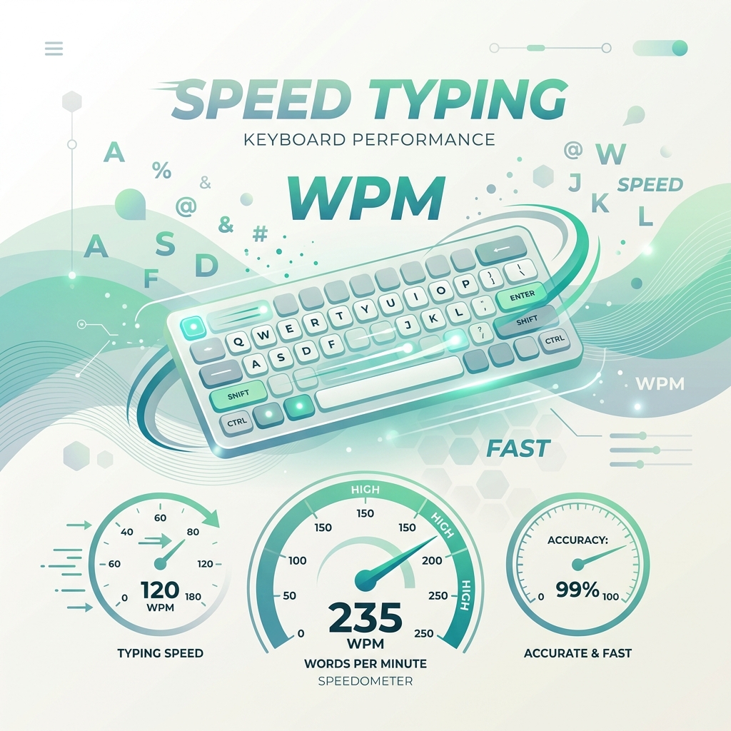 Speed Typing speedometer graphic